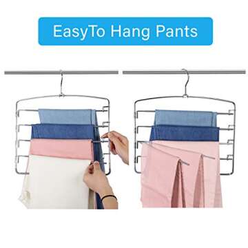 FeeraHozer Space Saving Pants Hangers for Closet Organization