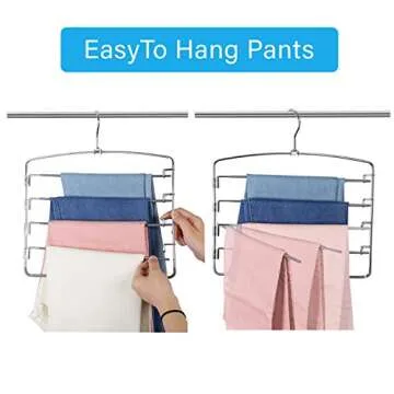 FeeraHozer Space Saving Pants Hangers for Closet Organization