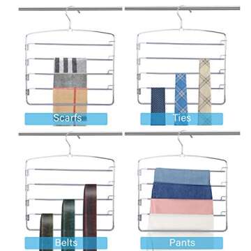 FeeraHozer Space Saving Pants Hangers for Closet Organization