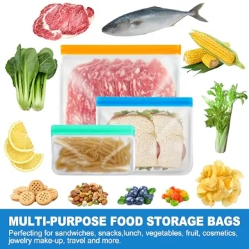 Eco-Friendly 12 Pack Reusable Silicone Snack Bags