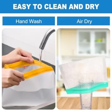 Eco-Friendly 12 Pack Reusable Silicone Snack Bags