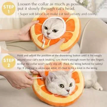 ANWA Adjustable Cat Cone Collar Soft, Cute Cat Recovery Collar, Cat Cones After Surgery for Kittens