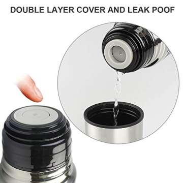 ALAZA Chemical Molecula Formula Double Wall Water Bottle Vacuum Insulated Thermos Flask Genuine Leather Wrapped 17 Oz