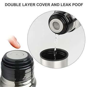 ALAZA Chemical Molecula Formula Double Wall Water Bottle Vacuum Insulated Thermos Flask Genuine Leather Wrapped 17 Oz