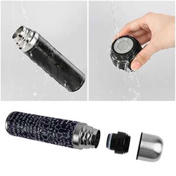 ALAZA Chemical Molecula Formula Double Wall Water Bottle Vacuum Insulated Thermos Flask Genuine Leather Wrapped 17 Oz