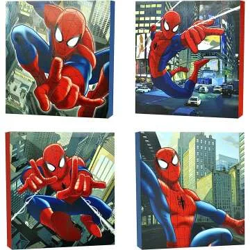 Marvel Spider-Man Canvas Wall Art Set (4-Piece) - Vibrant Decor