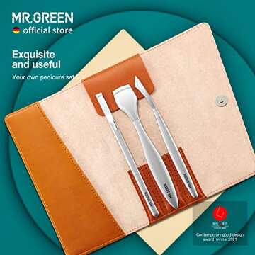 MR.GREEN Pedicure Knife Set Professional Ingrown Toenail Clippers Foot Care Tools Stainless Steel Na...