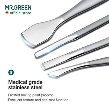 MR.GREEN Pedicure Knife Set Professional Ingrown Toenail Clippers Foot Care Tools Stainless Steel Nail Cuticle Nippers Remover Kits (3 Pcs Set)