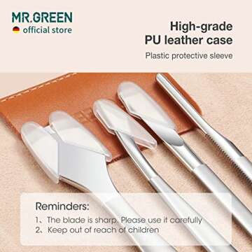 MR.GREEN Pedicure Knife Set Professional Ingrown Toenail Clippers Foot Care Tools Stainless Steel Nail Cuticle Nippers Remover Kits (3 Pcs Set)