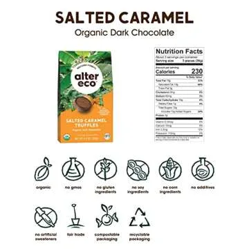 Alter Eco | Salted Caramel Truffles | 58% Pure Dark Cocoa, Fair Trade, Organic, Non-GMO, Gluten-Free Dark Chocolate Truffles (10 Count (Pack of 1))