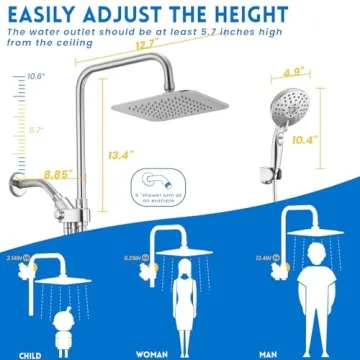 Ryamen Dual Shower Head, High Pressure & Handheld Combo