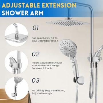 Ryamen Dual Shower Head, High Pressure & Handheld Combo