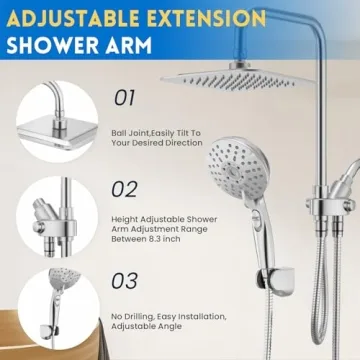 Ryamen Dual Shower Head, High Pressure & Handheld Combo