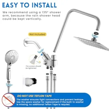 Ryamen Dual Shower Head, High Pressure & Handheld Combo