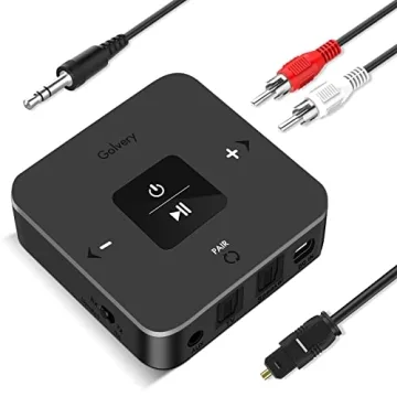 Golvery Bluetooth 5.0 Transmitter Receiver for TV, 2 in 1 Bluetooth Aux Adapter for PC/DVD/MP3/Car/H...