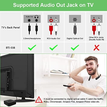 Golvery Bluetooth 5.0 Transmitter Receiver for TV, 2 in 1 Bluetooth Aux Adapter for PC/DVD/MP3/Car/Home Stereo/Speaker/Gym, Optical/RCA/AUX Connection, 25 Hours Playtime, Pair 2 Devices Simultaneously