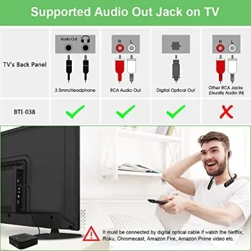 Golvery Bluetooth 5.0 Transmitter Receiver for TV, 2 in 1 Bluetooth Aux Adapter for PC/DVD/MP3/Car/Home Stereo/Speaker/Gym, Optical/RCA/AUX Connection, 25 Hours Playtime, Pair 2 Devices Simultaneously