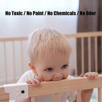 Wooden Baby Playpen & Gate - Safe Stylish Activity Center