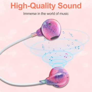 Aolcev Pink USB C Wired Headphones for All Devices