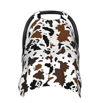 Brown Black Cow Skin Baby Car Seat Canopy Cover Multi Use Nursing Cover for Newborn Car Seat Canopy ...