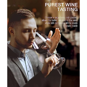 AOOE Hand-Blown Crystal Red Wine Glasses Set Elegant Burgundy