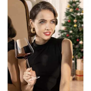 AOOE Hand-Blown Crystal Red Wine Glasses Set Elegant Burgundy