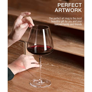 AOOE Hand-Blown Crystal Red Wine Glasses Set Elegant Burgundy