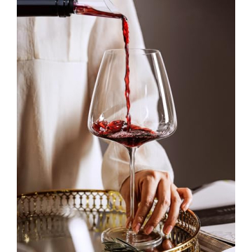 AOOE Hand-Blown Crystal Red Wine Glasses Set Elegant Burgundy