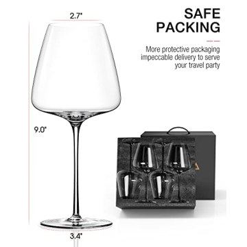 AOOE Hand-Blown Crystal Red Wine Glasses Set Elegant Burgundy