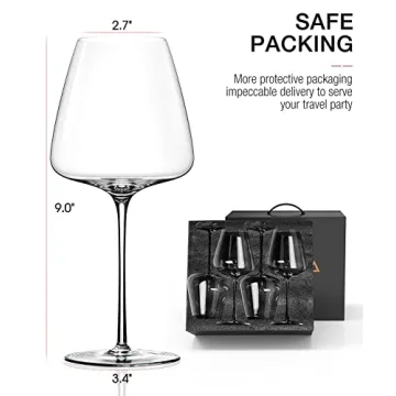 AOOE Hand-Blown Crystal Red Wine Glasses Set Elegant Burgundy