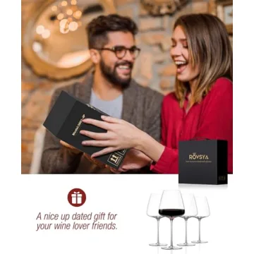 AOOE Hand-Blown Crystal Red Wine Glasses Set Elegant Burgundy