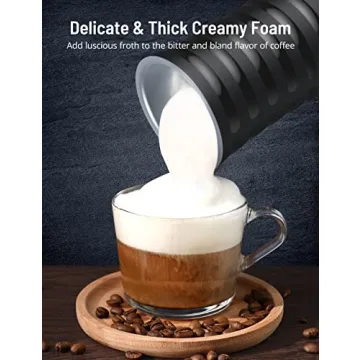 Paris Rhône Milk Frother, 4-in-1 Milk Steamer and Frother, Hot & Cold Foam Milk Warmer with Temperature Control, Auto Shut-Off Frother for Coffee, Latte, Cappuccino, Macchiato