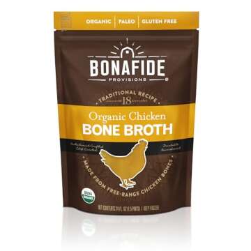 Bonafide Provisions Fresh Organic Chicken Bone Broth, Frozen 24 fl oz – Gluten-Free, Paleo, and Ke...