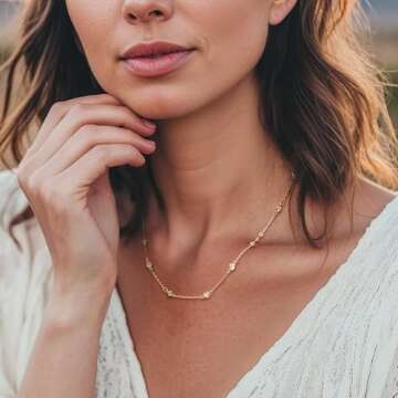 Ross-Simons 1.00 ct. t.w. Bezel-Set CZ Station Necklace in 18kt Gold Over Sterling. 18 inches