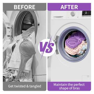 3PCS Bra Washing Bags for Laundry, Silicone Lingerie Bags for Washing Delicates Laundry Bag Set, Underwear Washing Bag Dryer Bra Protector With Zipper for Women Laundry Storage(32A to 38D Cups)