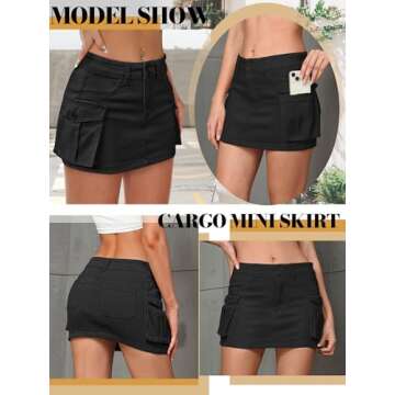 Stylish Mancreda Denim Cargo Mini Skirt for Women