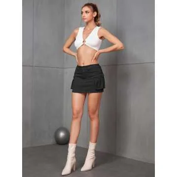 Stylish Mancreda Denim Cargo Mini Skirt for Women