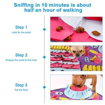 HALOVIE Snuffle Mat for Small Medium Dogs, Slow Feeder Interactive Dog Feed Game Brain Stimulating Enrichment Toys