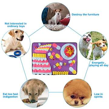 HALOVIE Snuffle Mat for Small Medium Dogs, Slow Feeder Interactive Dog Feed Game Brain Stimulating Enrichment Toys