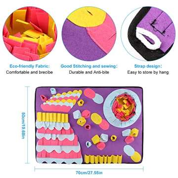 HALOVIE Snuffle Mat for Small Medium Dogs, Slow Feeder Interactive Dog Feed Game Brain Stimulating Enrichment Toys