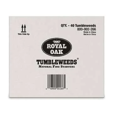 Royal Oak Tumbleweeds Fire Starter Charcoal Ignition Solution - 40 Pack Natural Starter