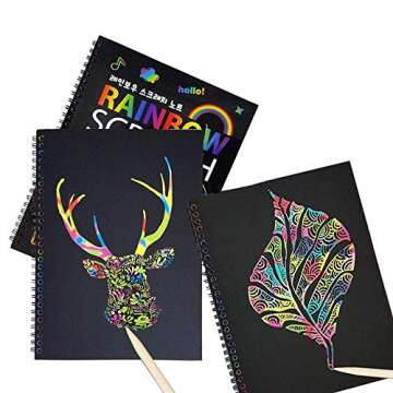 BESTING Scratch Art Notebooks 3 Pack - Colorful Creativity Awaits