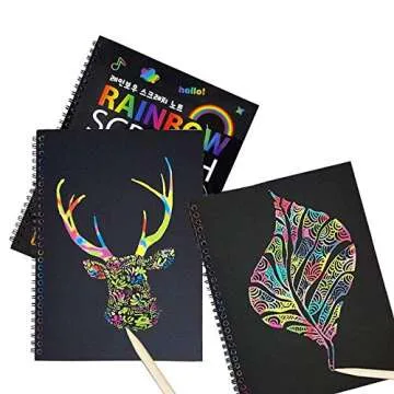 BESTING Scratch Art Notebooks 3 Pack - Colorful Creativity Awaits