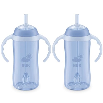 NUK Learner Straw Cup - 10oz with Soft Straw for Easy Drinking