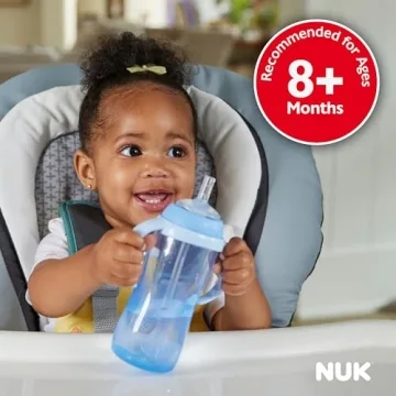 NUK Learner Straw Cup - 10oz with Soft Straw for Easy Drinking