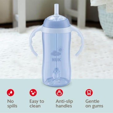 NUK Learner Straw Cup - 10oz with Soft Straw for Easy Drinking
