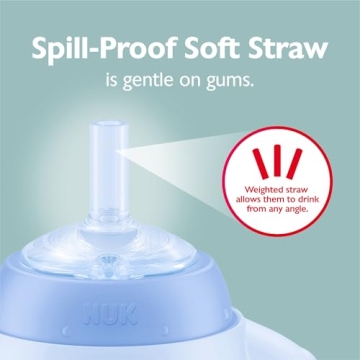 NUK Learner Straw Cup - 10oz with Soft Straw for Easy Drinking