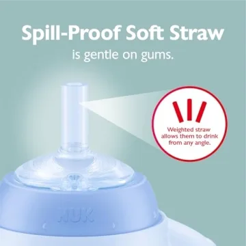 NUK Learner Straw Cup - 10oz with Soft Straw for Easy Drinking