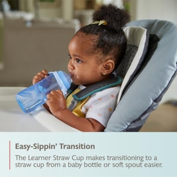 NUK Learner Straw Cup - 10oz with Soft Straw for Easy Drinking
