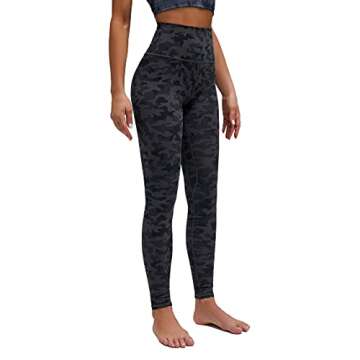 Mipaws Women's High Rise Leggings Full Length Yoga Pants with Tummy Control Seamless Waistband (M, Grey Camo)